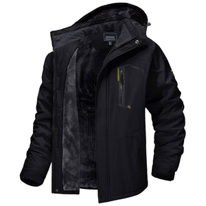TACVASEN Black Insulated Fleece Lined Winter Snow Jacket