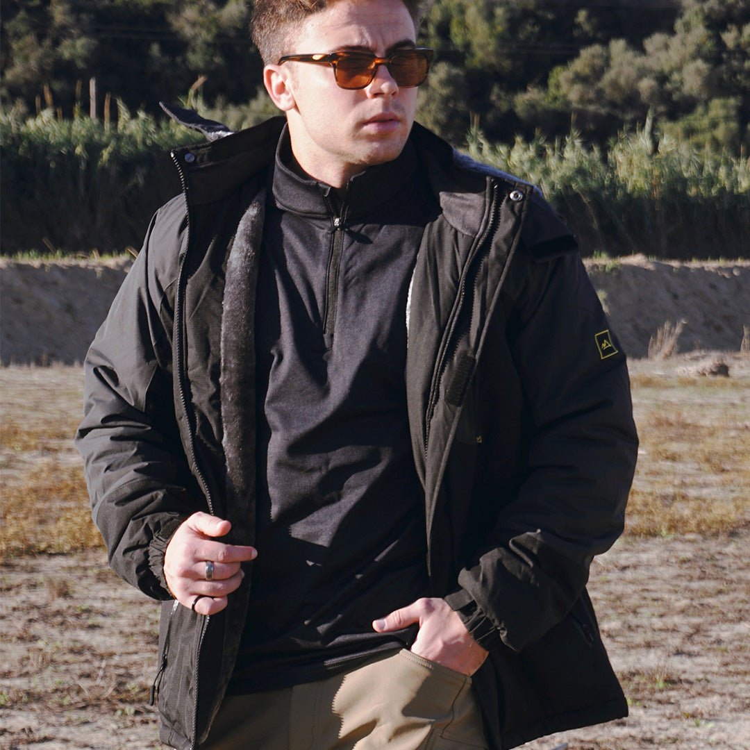 TACVASEN Black Insulated Fleece Lined Winter Snow Jacket
