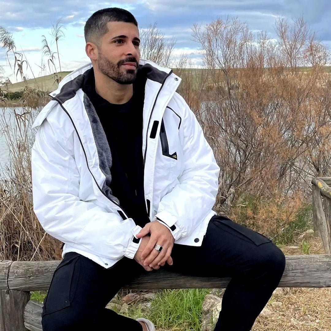 TACVASEN White Insulated Fleece Lined Winter Snow Jacket
