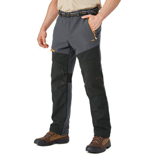 TACVASEN Grey Black Men's Snow Hiking Water - Resistant Ski Fleece Lined Pants