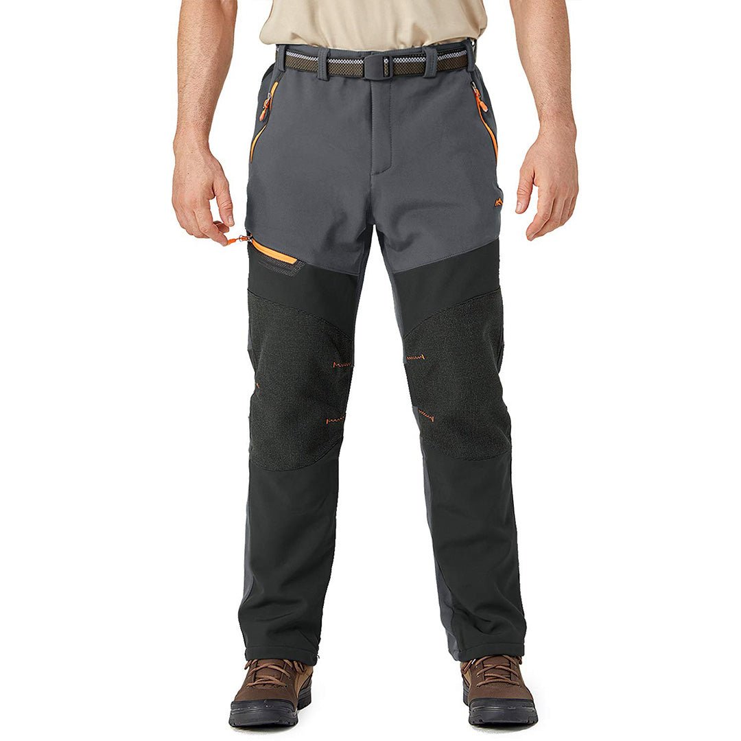 TACVASEN Grey Black Men's Snow Hiking Water - Resistant Ski Fleece Lined Pants