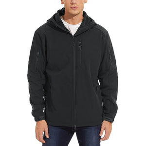 TACVASEN Navy Men's Tactical Jacket with Hood Softshell Coat
