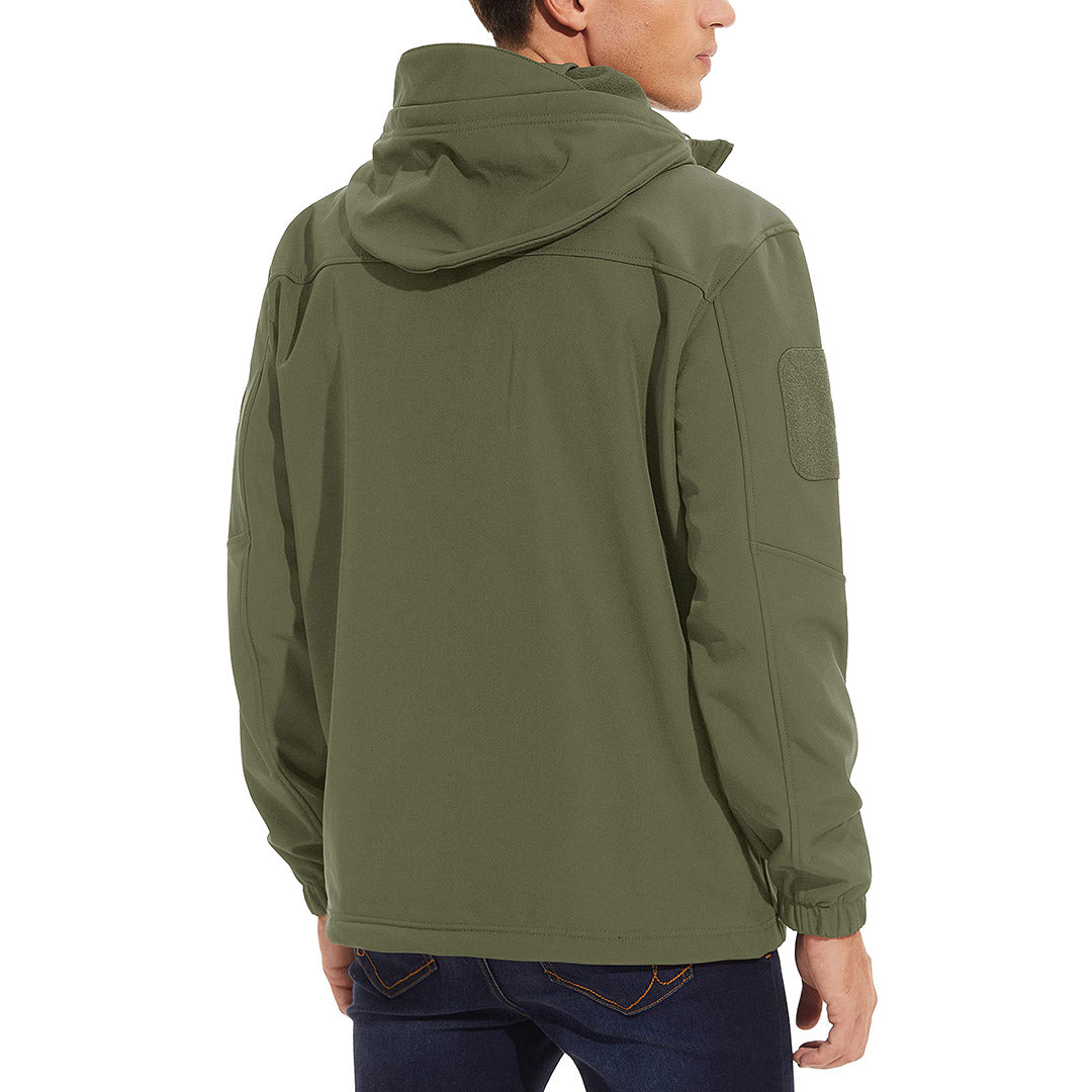 TACVASEN Navy Men's Tactical Jacket with Hood Softshell Coat