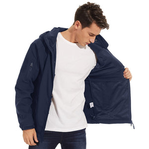 TACVASEN Navy Men's Tactical Jacket with Hood Softshell Coat