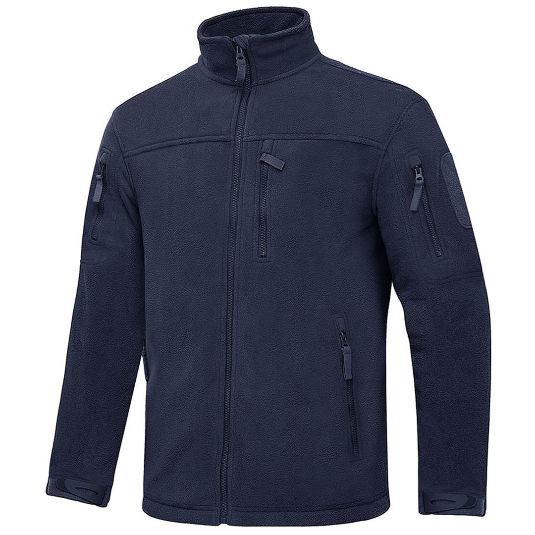 TACVASEN Army Green Men's Tactical Fleece Jackets Full Zip Coat with Multi Pockets