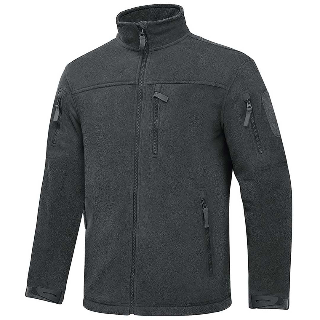 TACVASEN Army Green Men's Tactical Fleece Jackets Full Zip Coat with Multi Pockets