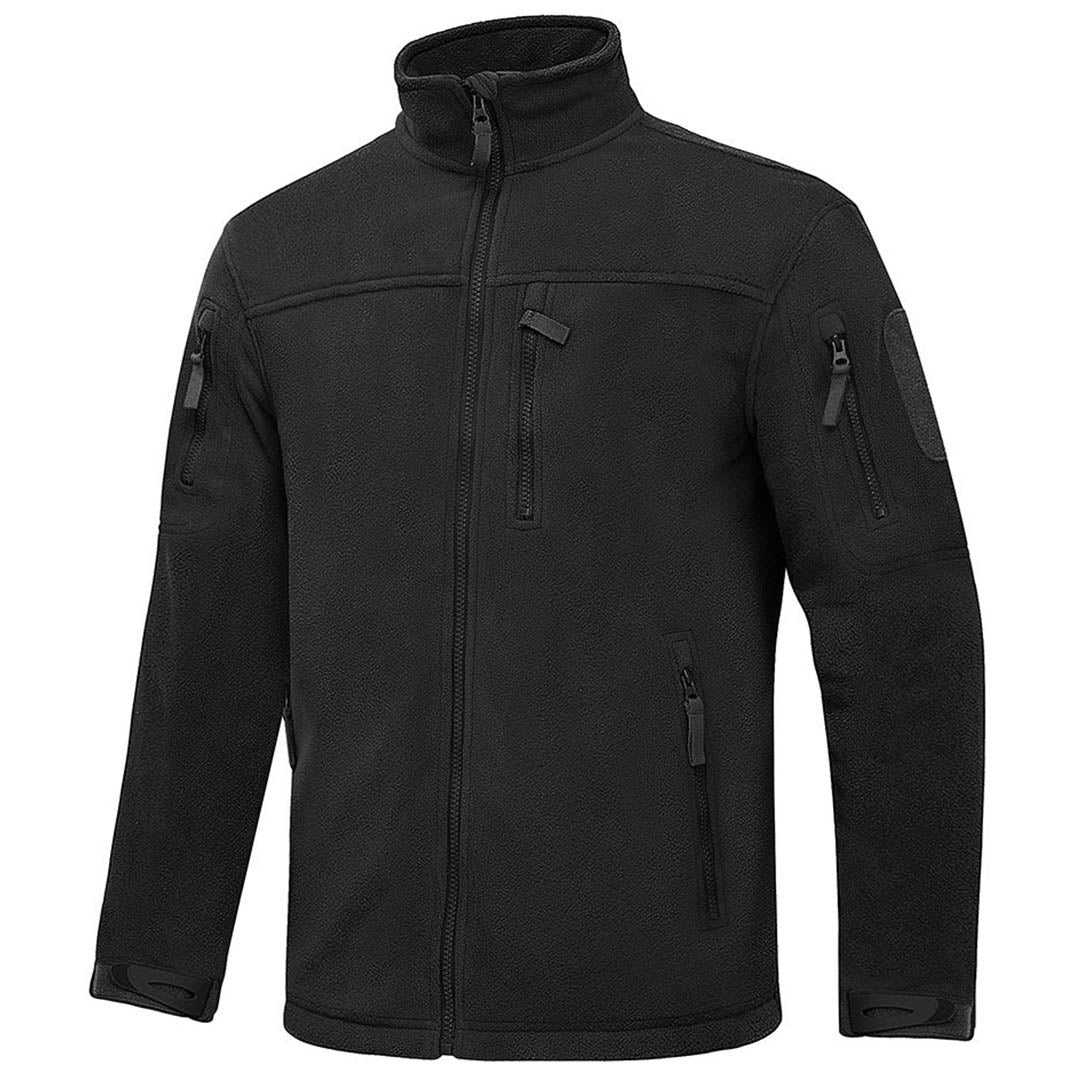 TACVASEN Army Green Men's Tactical Fleece Jackets Full Zip Coat with Multi Pockets