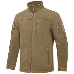 TACVASEN Army Green Men's Tactical Fleece Jackets Full Zip Coat with Multi Pockets