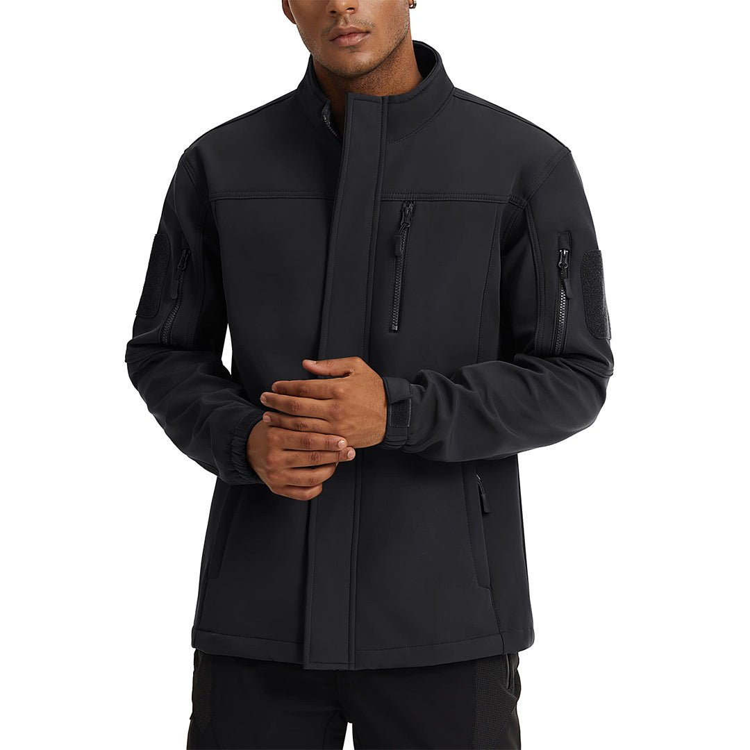 TACVASEN Black Men's Tactical Jackets Waterproof Softshell Jacket