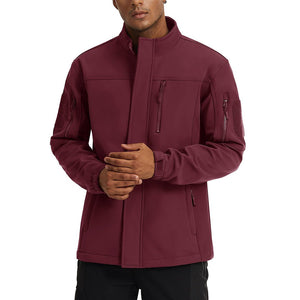 TACVASEN Wine Red Men's Tactical Jackets Waterproof Softshell Jacket