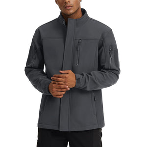 TACVASEN Dark Grey Men's Tactical Jackets Waterproof Softshell Jacket