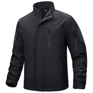 TACVASEN Black Men's Tactical Jackets Waterproof Softshell Jacket