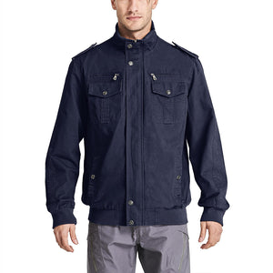 TACVASEN Navy Men's Military Cargo Jacket Lightweight Tactical Windbreaker