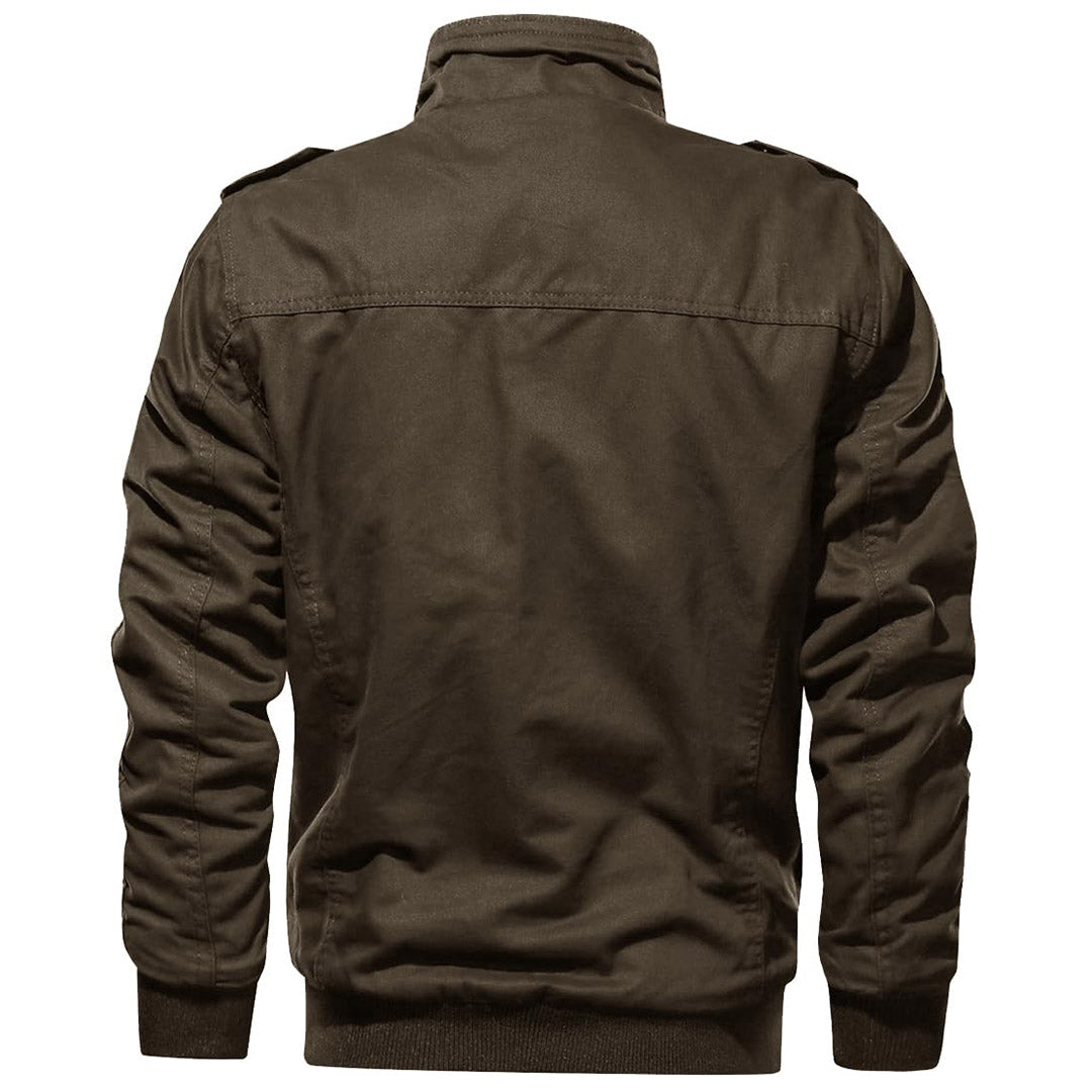 TACVASEN Coffee Men's Military Cargo Jacket Lightweight Tactical Windbreaker