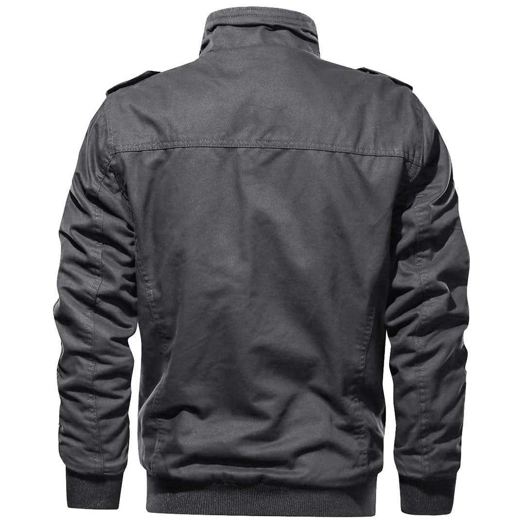 TACVASEN Dark Grey Men's Military Cargo Jacket Lightweight Tactical Windbreaker