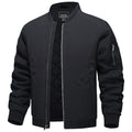 TACVASEN Black Thermal Quilted Waterproof Bomber Jacket