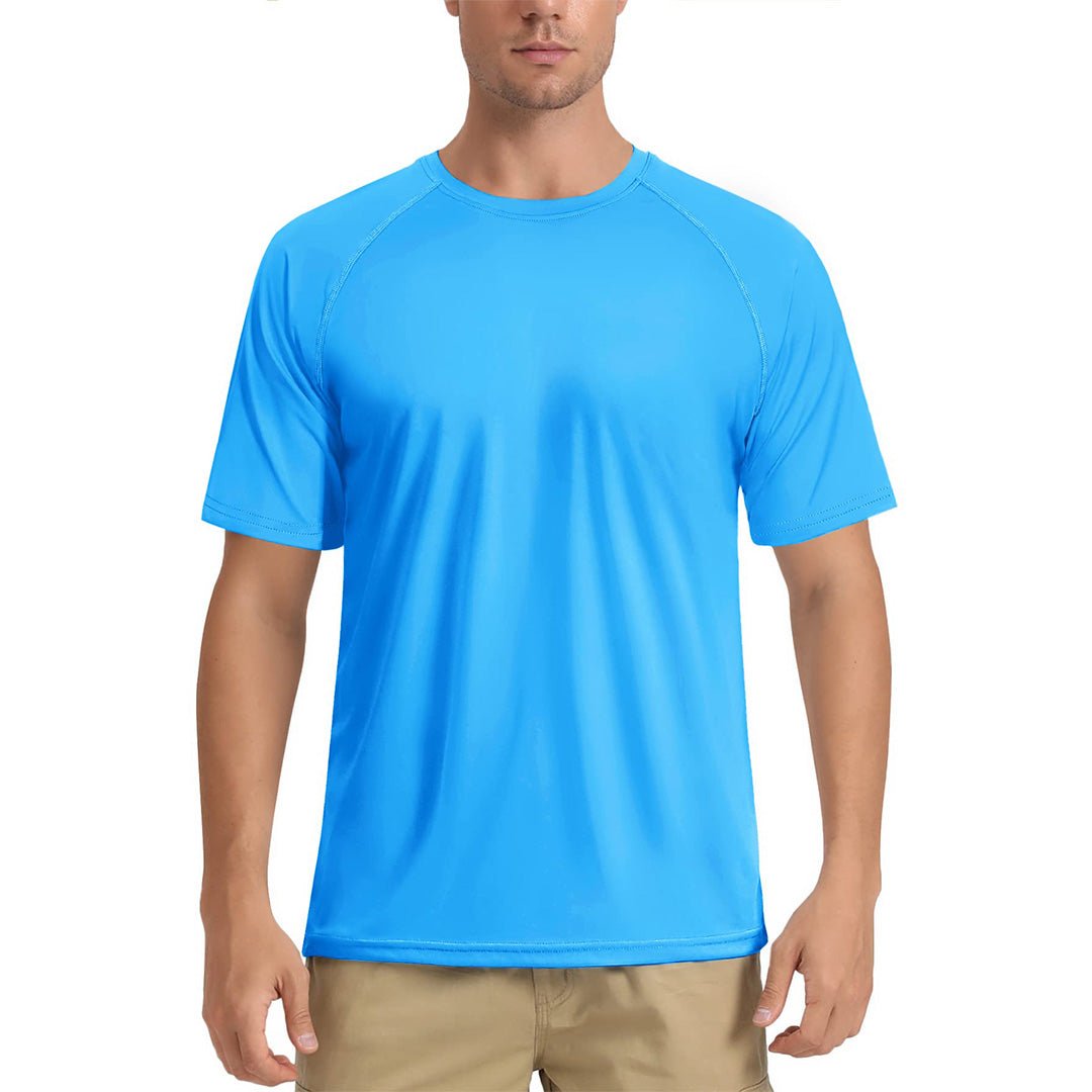 TACVASEN Blue Men's UPF 50+ Breathable Quick - Dry Outdoor Swim T-Shirt