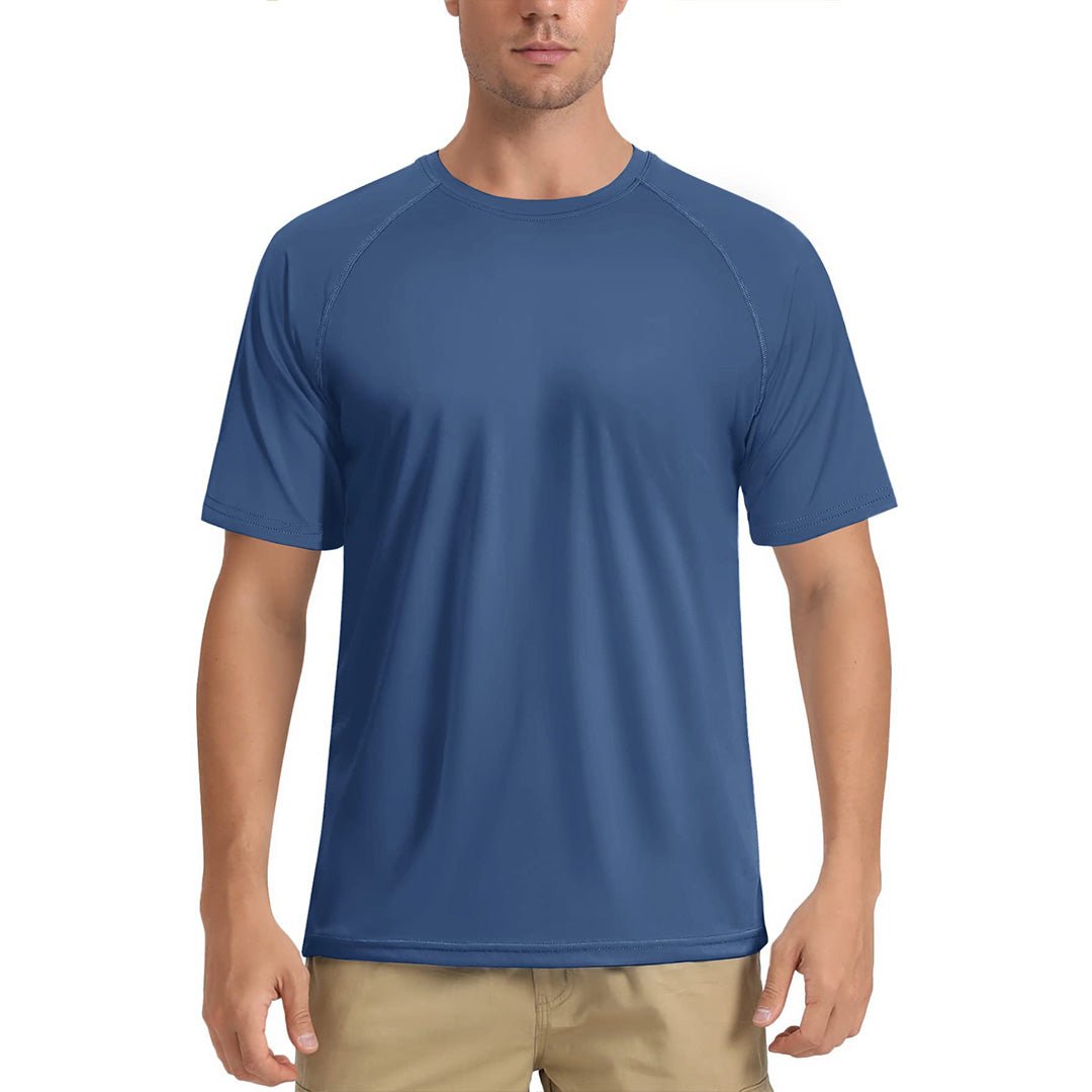 TACVASEN Blue Men's UPF 50+ Breathable Quick - Dry Outdoor Swim T-Shirt
