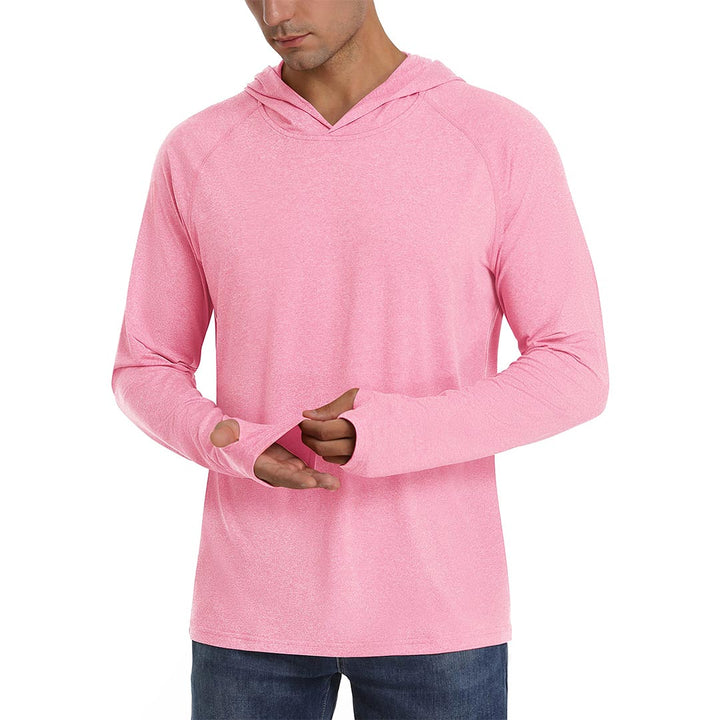 Men's UPF 50+ Sun Protection Hoodies with Thumb Holes - Men's Running Shirts