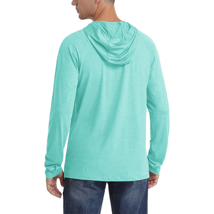 Men's UPF 50+ Sun Protection Hoodies with Thumb Holes - Men's Running Shirts