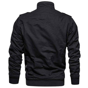 TACVASEN Black Men's Fleece Lined Tactical Bomber Jacket