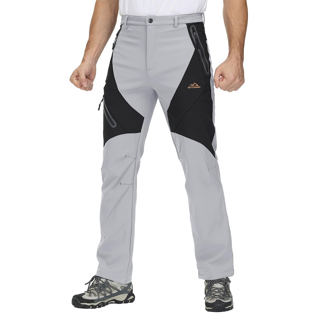 TACVASEN Light Grey Insulated Fleece Lined Winter Hiking Pants