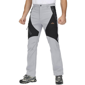 TACVASEN Light Grey Insulated Fleece Lined Winter Hiking Pants