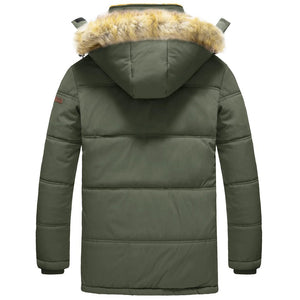 TACVASEN Black Men's Winter Jacket with Hood Water Repellent Windproof Coat