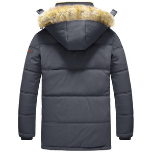 TACVASEN Black Men's Winter Jacket with Hood Water Repellent Windproof Coat