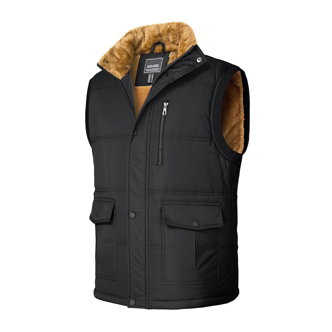TACVASEN Black Men's Winter Vests Sleeveless Jackets Padded Coat