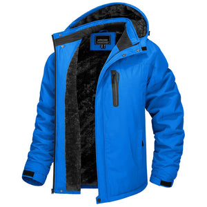 TACVASEN Sapphire Blue Insulated Fleece Lined Winter Hiking Jacket