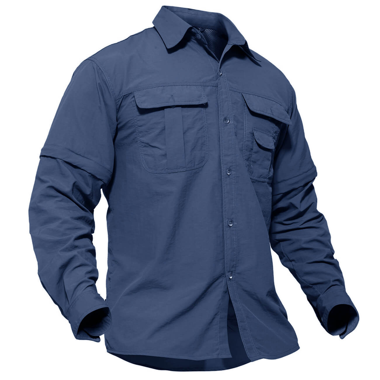 TACVASEN Royal Blue Men's Breathable Quick - Dry Convertible Outdoor Shirt