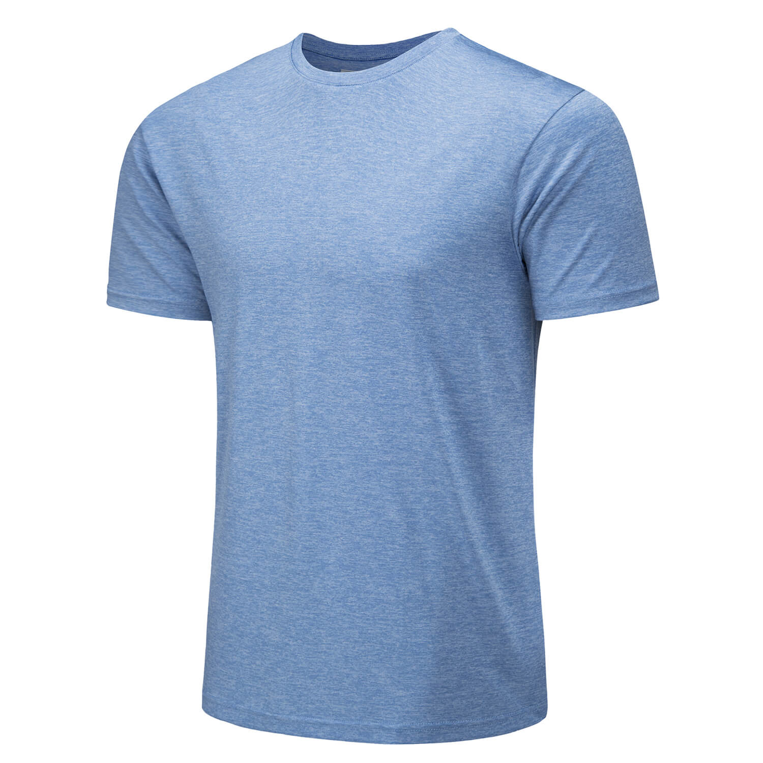 TACVASEN Light Blue Men's Quick - Dry Solid Round Neck T-shirt