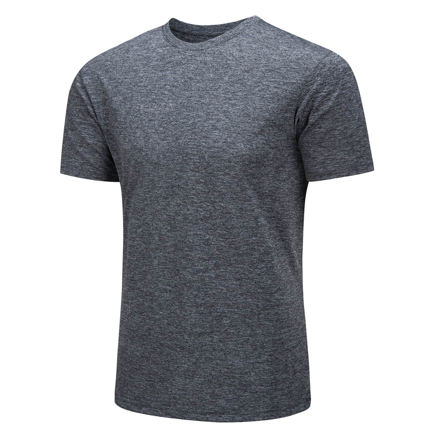 TACVASEN Dark Grey Men's Quick - Dry Solid Round Neck T-shirt