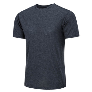 TACVASEN Black Men's Quick - Dry Solid Round Neck T-shirt