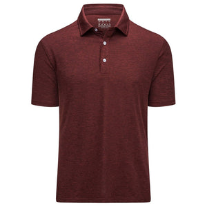 TACVASEN Wine Red Men's Golf 3 Buttons Spread Collar Solid Quick Dry Polo Shirt