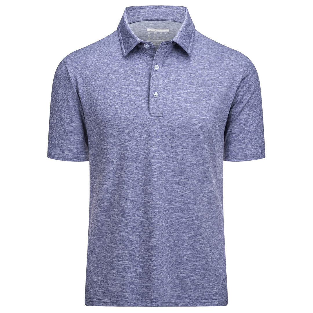 TACVASEN Light Purple Men's Golf 3 Buttons Spread Collar Solid Quick Dry Polo Shirt