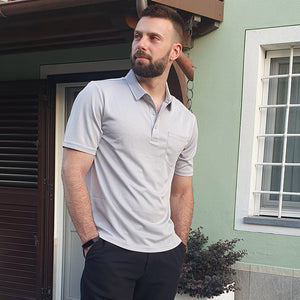 TACVASEN Black Men's Golf 3 Buttons Spread Collar Solid Quick Dry Polo Shirt