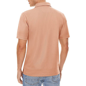 TACVASEN Apricot Men's Dry Fit Short Sleeve Performance Golf Polo Work Shirt