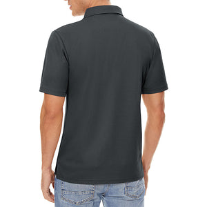 TACVASEN Dark Grey Men's Dry Fit Short Sleeve Performance Golf Polo Work Shirt