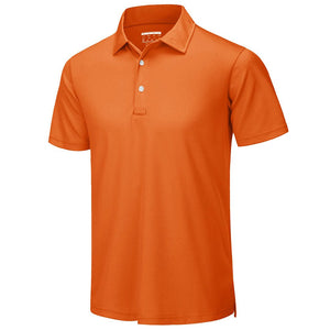TACVASEN Orange Men's Dry Fit Short Sleeve Performance Golf Polo Work Shirt