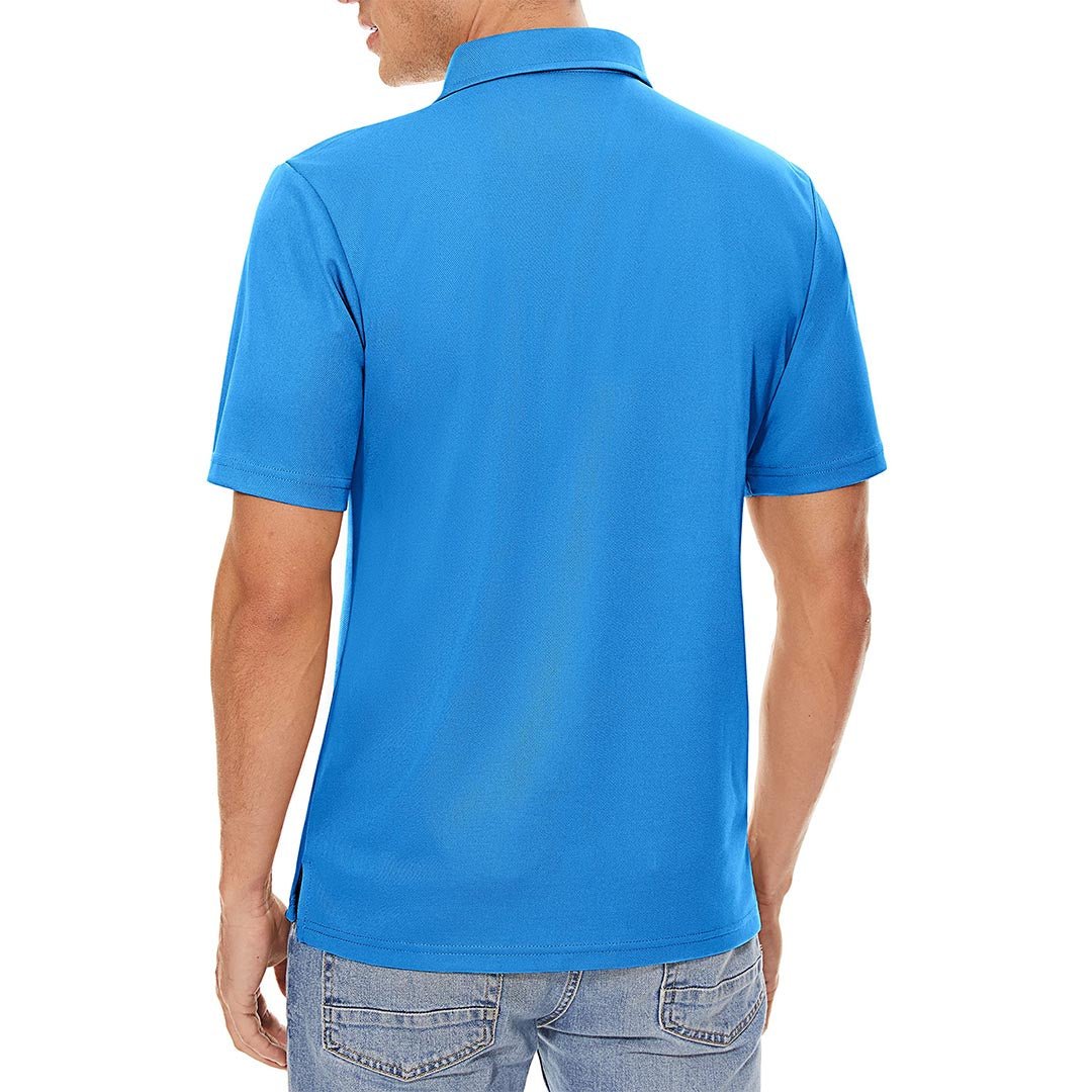 TACVASEN Azure Men's Dry Fit Short Sleeve Performance Golf Polo Work Shirt