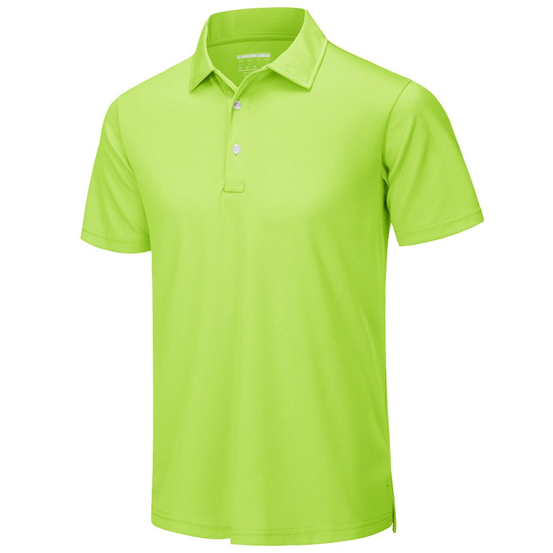 TACVASEN Yellow Green Men's Dry Fit Short Sleeve Performance Golf Polo Work Shirt
