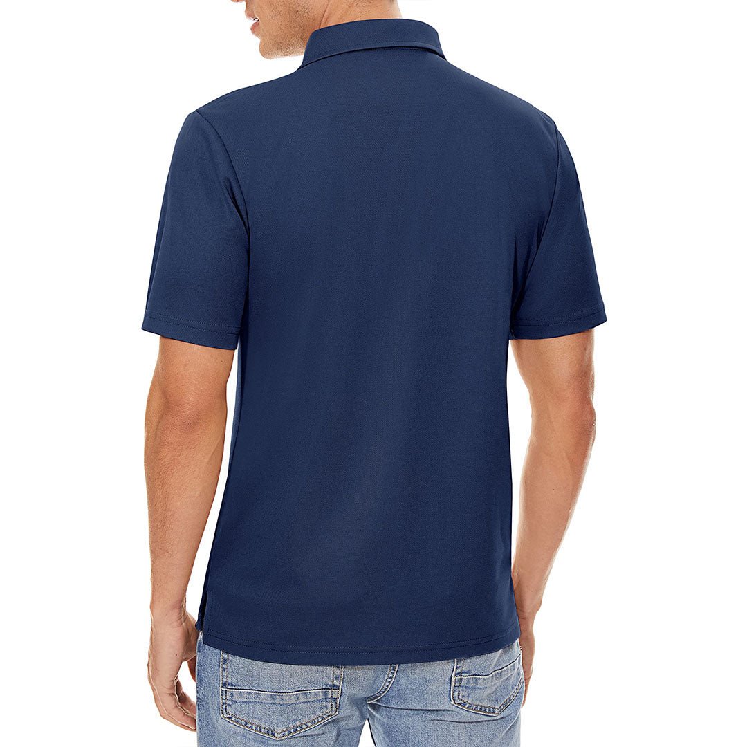 TACVASEN Navy Men's Dry Fit Short Sleeve Performance Golf Polo Work Shirt