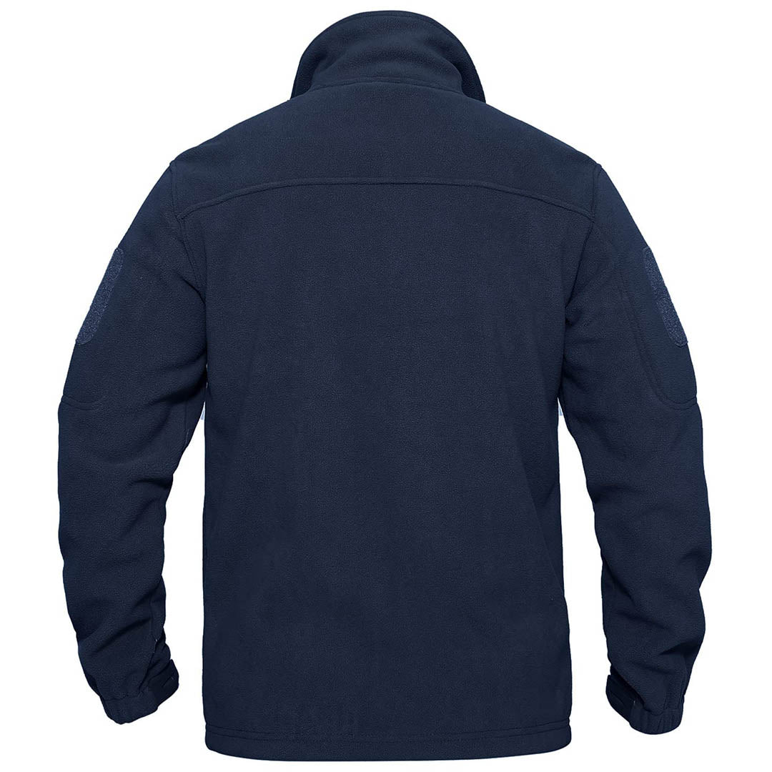 TACVASEN Navy Men's Tactical Fleece Jackets Full Zip Coat with Multi Pockets