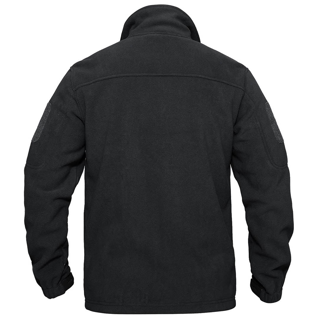TACVASEN Black Men's Tactical Fleece Jackets Full Zip Coat with Multi Pockets
