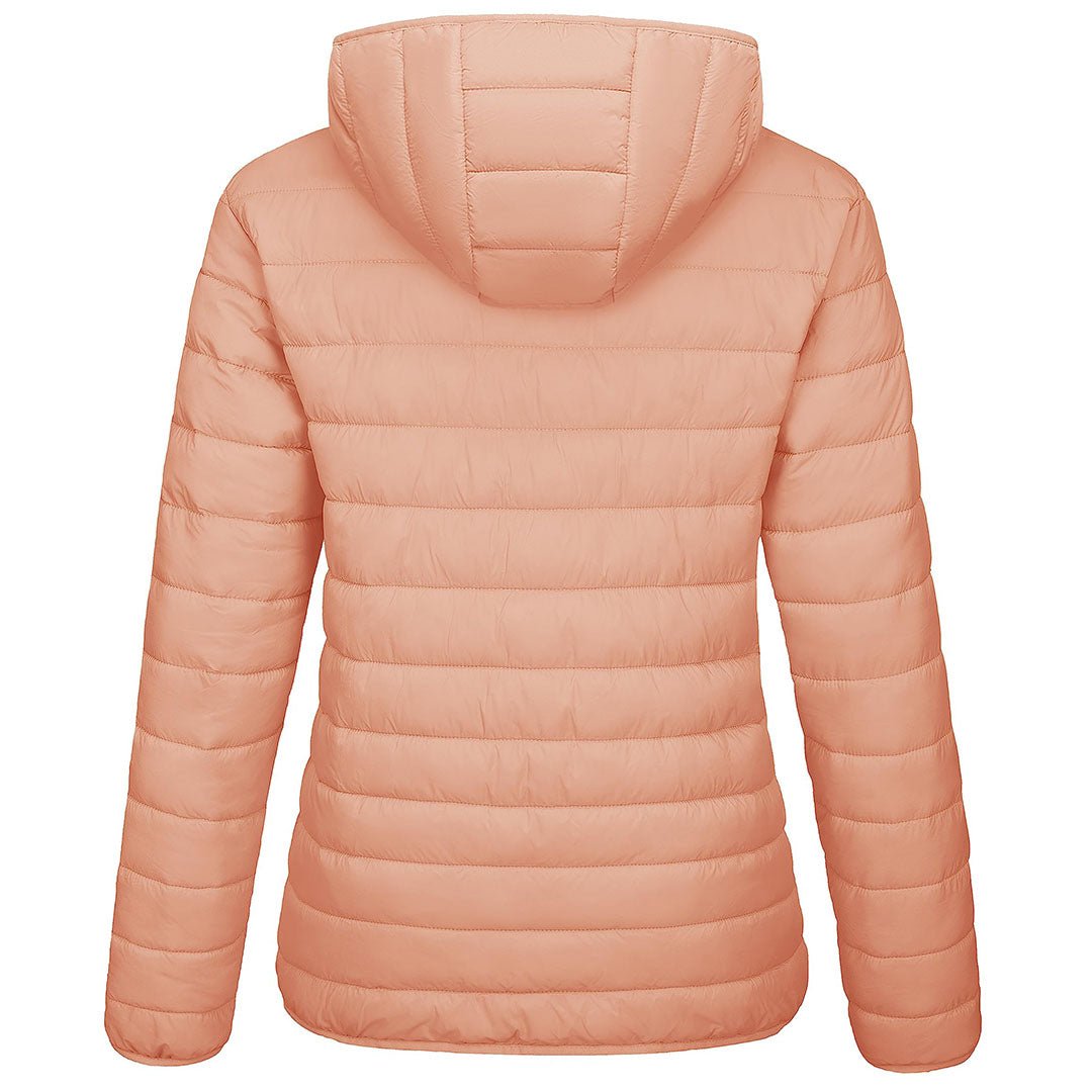 TACVASEN Apricot Women's Puffer Jacket Full - zip Water - Resistant Winter Hooded Coat