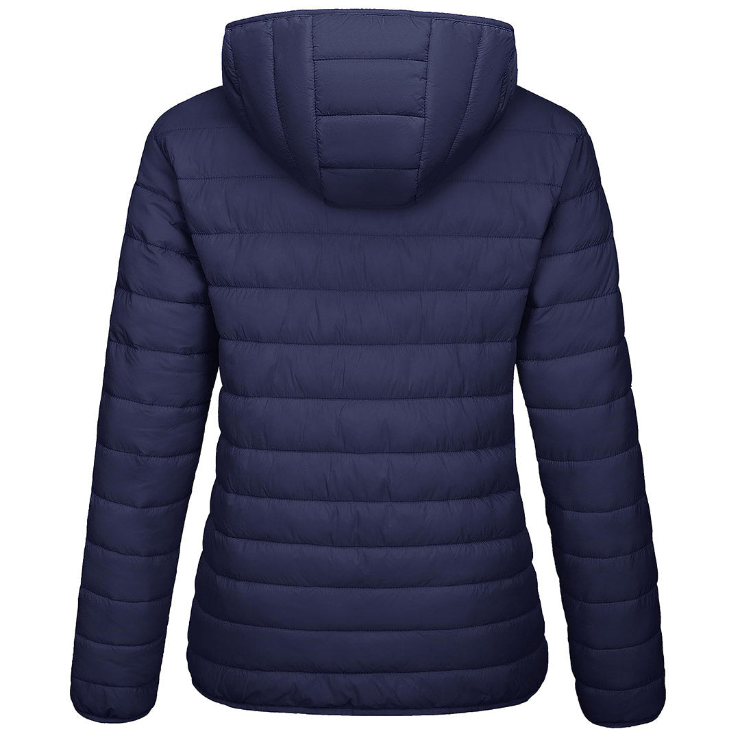 TACVASEN Navy Women's Puffer Jacket Full - zip Water - Resistant Winter Hooded Coat