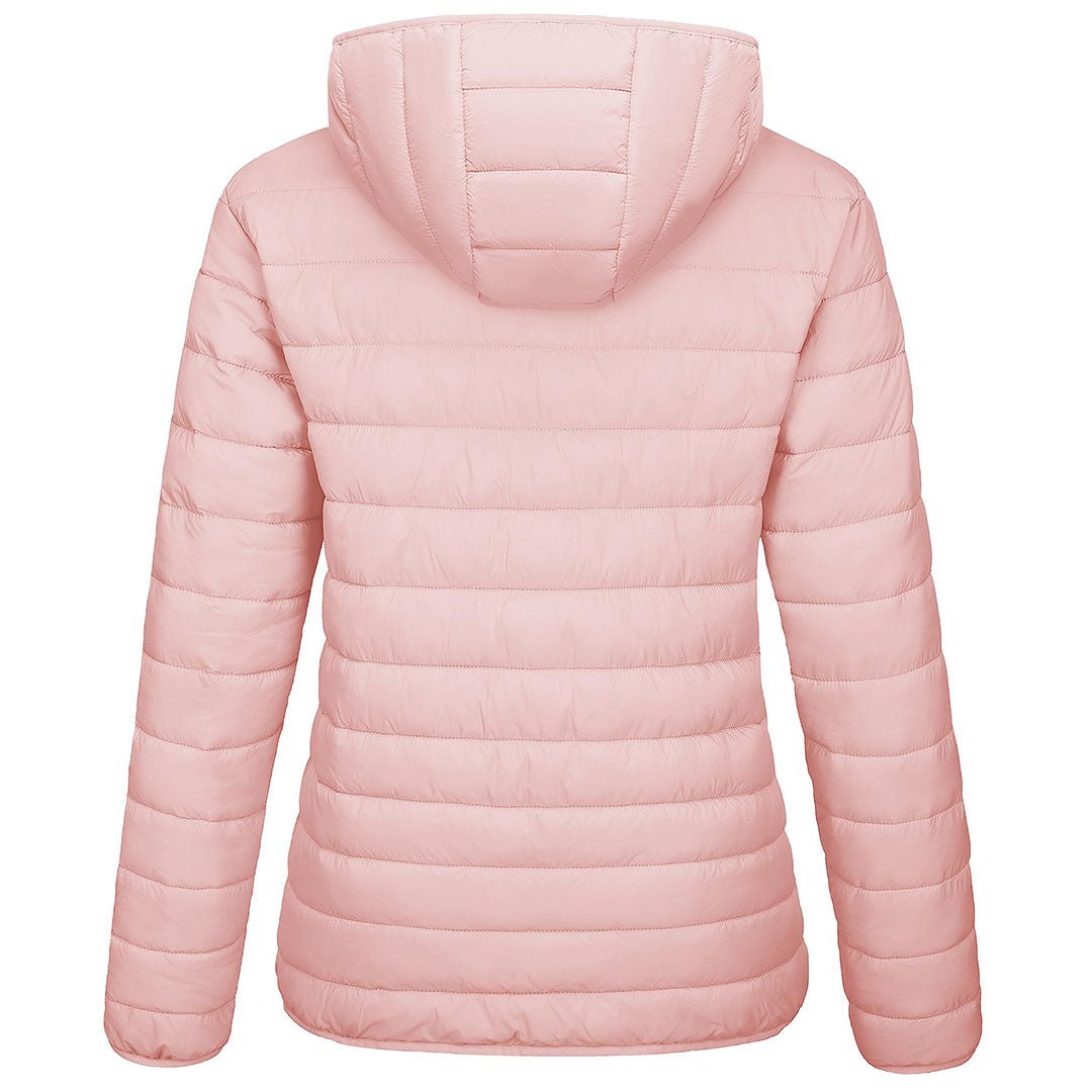 TACVASEN Pink Women's Puffer Jacket Full - zip Water - Resistant Winter Hooded Coat