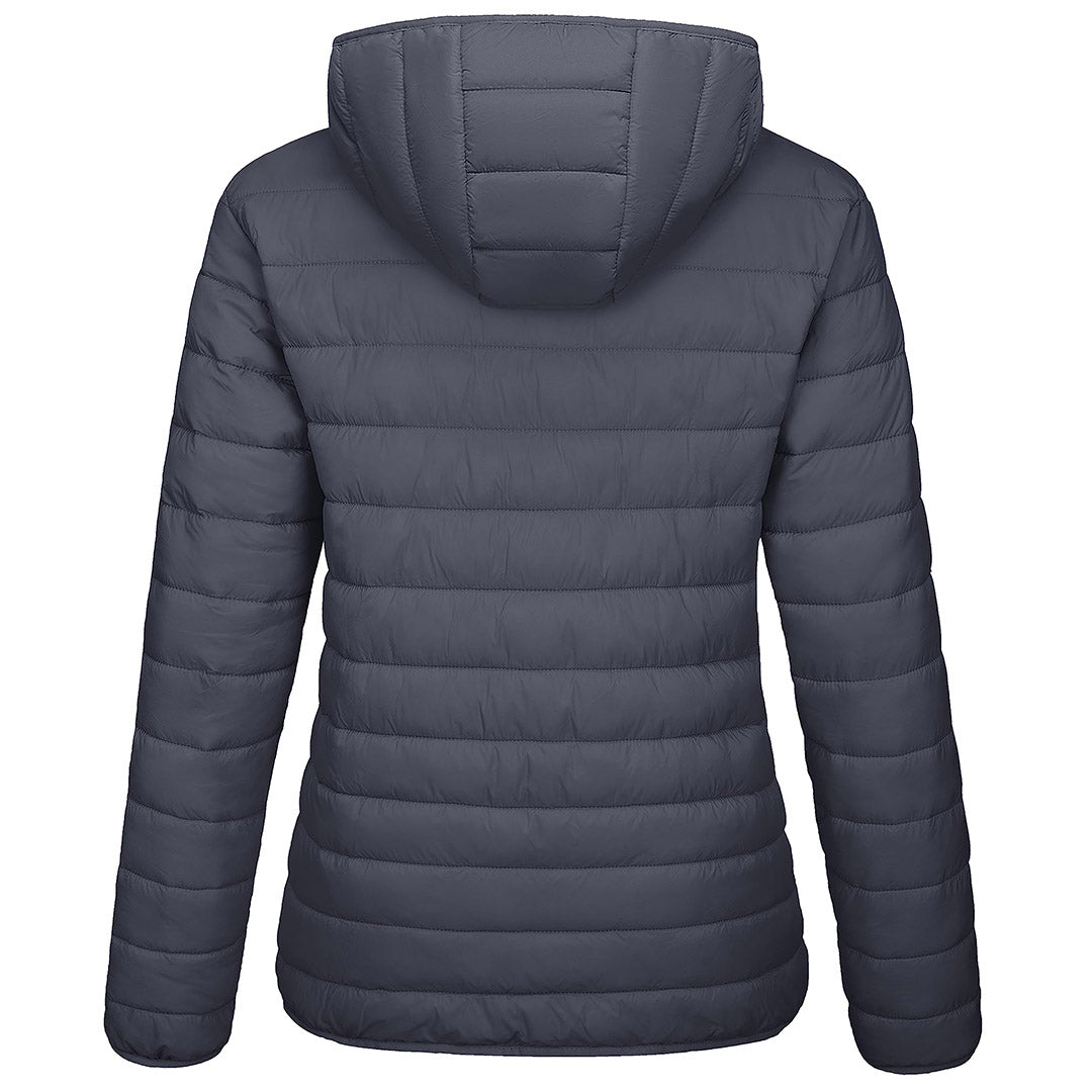 TACVASEN Dark Grey Women's Puffer Jacket Full - zip Water - Resistant Winter Hooded Coat
